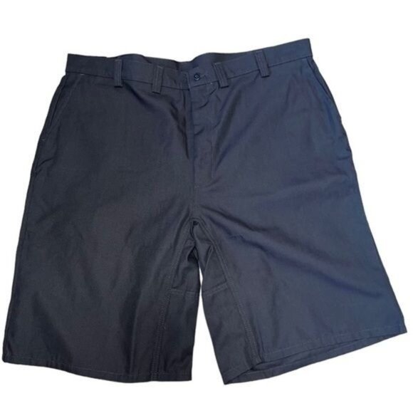 Wrangler Mens Work Shorts Plain Front Black Size 46 Durable Cotton Blend - Picture 1 of 7